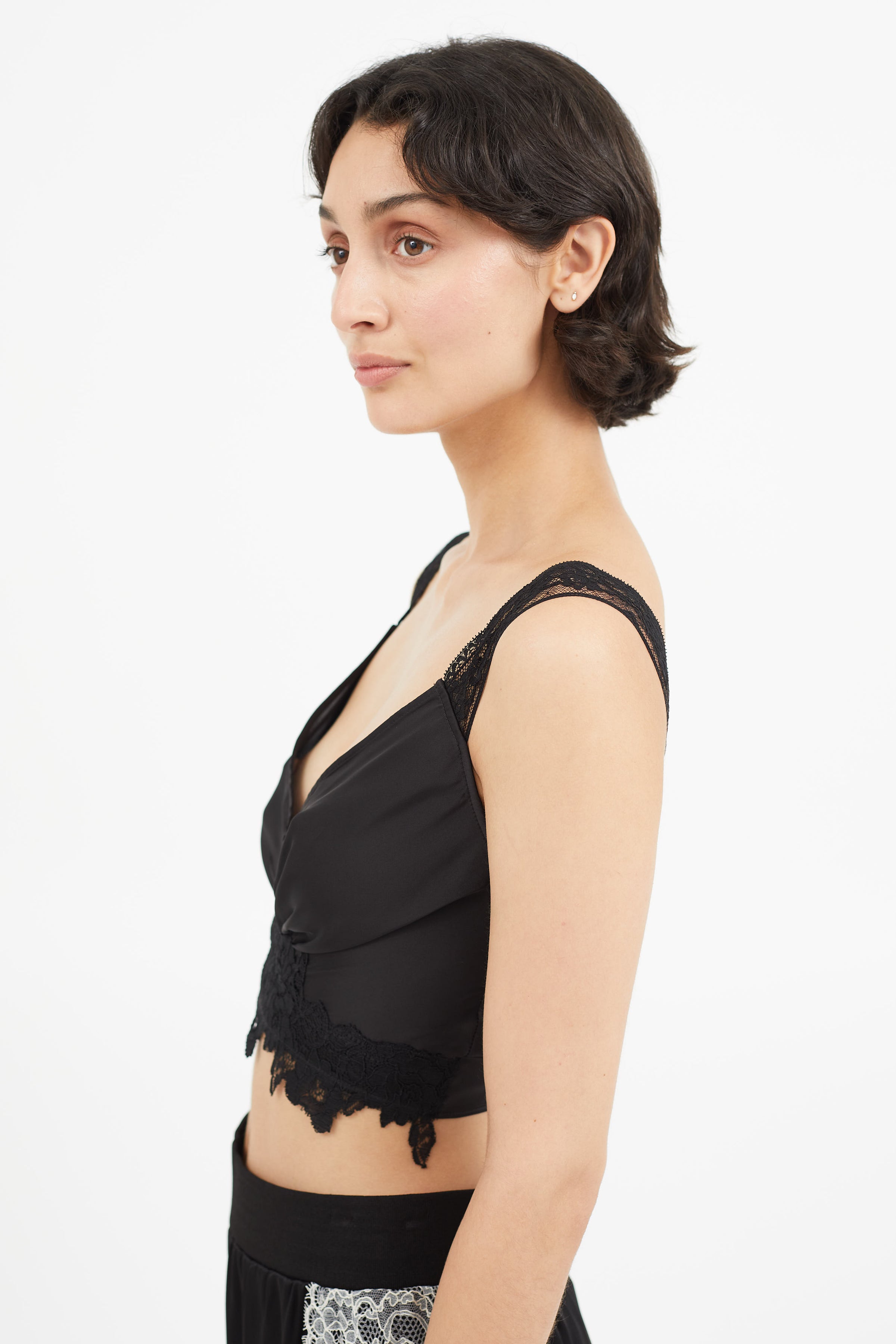 Rabanne // Black Lace Cropped Top – VSP Consignment
