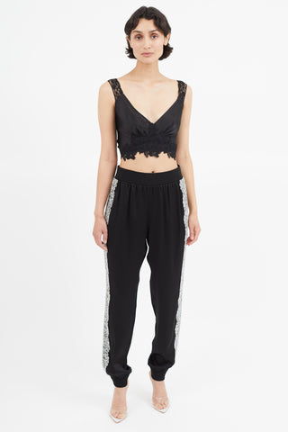 Paco Rabanne Black Lace Cropped Top