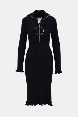 Rabanne Ribbed Zip Dress