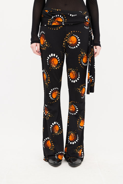 Paco Rabanne Black & Orange Printed Pant