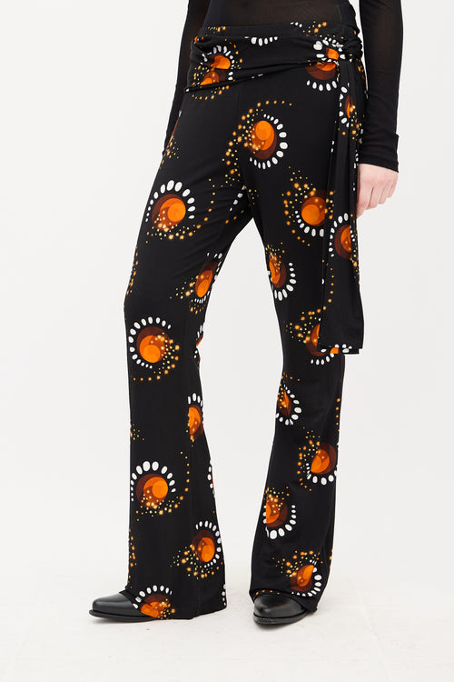 Paco Rabanne Black & Orange Printed Pant