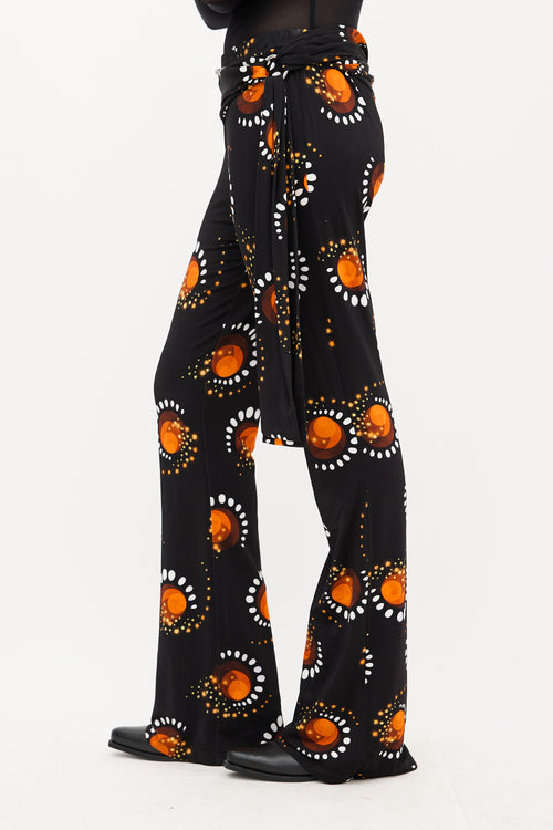 Paco Rabanne Black & Orange Printed Pant