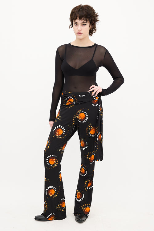 Paco Rabanne Black & Orange Printed Pant