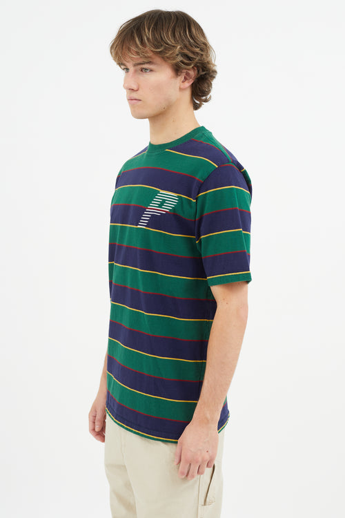 Palace Green & Multicolour Embroidered Logo T-Shirt