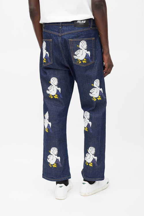 Palace Navy & Multicolour Graphic Jeans