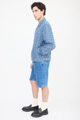 Palace X Moschino Medium Wash Monogram Denim Jacket