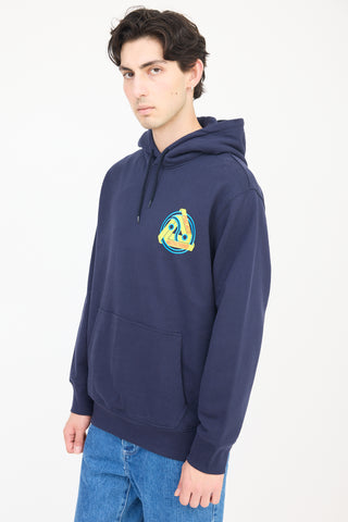 Palace X Moschino Navy & Multicolour Embroidered Logo Hoodie