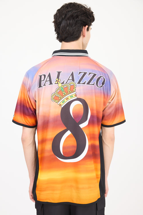 Palace X Moschino Orange & Multicolour Logo Polo