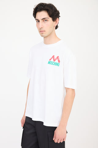 Palace X Moschino White & Multicolour Logo T-Shirt