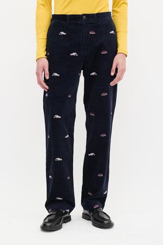 Palace X Polo Navy Corduroy Embroidered Pant