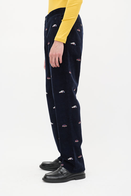 Palace X Polo Navy Corduroy Embroidered Pant