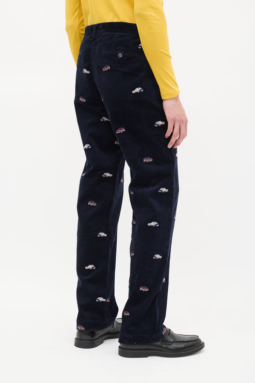 Palace X Polo Navy Corduroy Embroidered Pant