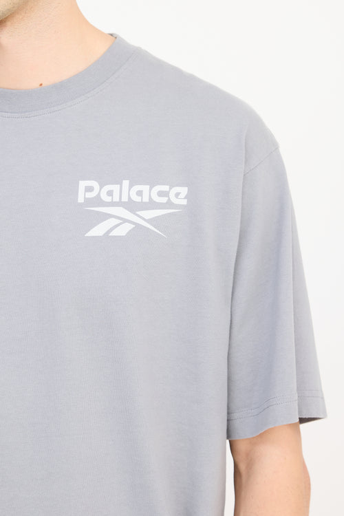 Palace X Reebok Grey & White Logo T-Shirt