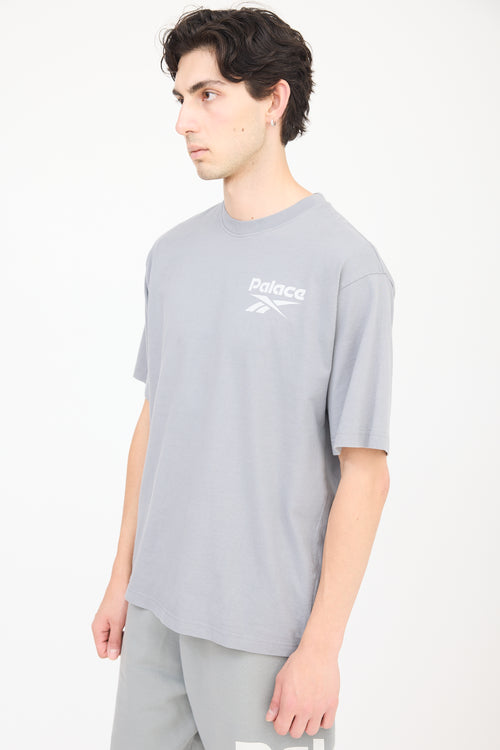 Palace X Reebok Grey & White Logo T-Shirt