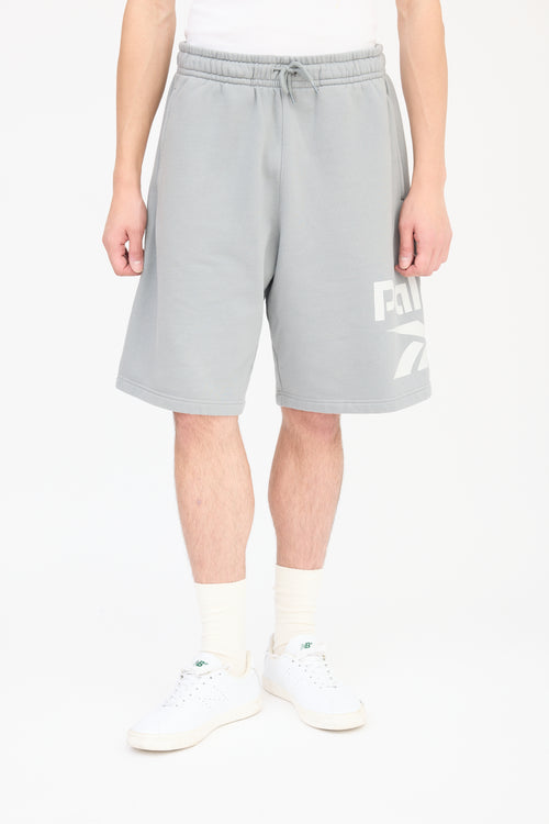 Palace X Reebok Grey & White Sweat Short