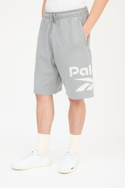 Palace X Reebok Grey & White Sweat Short