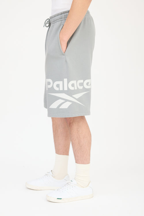 Palace X Reebok Grey & White Sweat Short