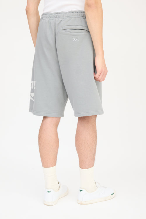 Palace X Reebok Grey & White Sweat Short