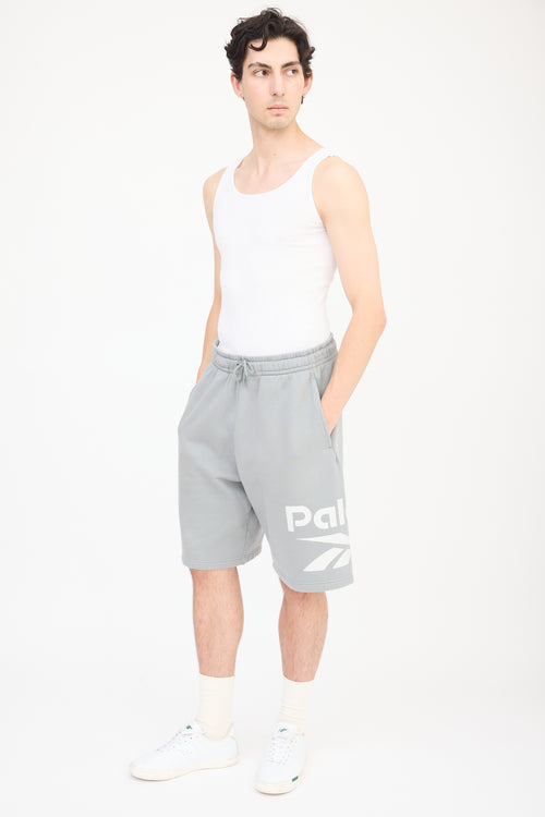 Palace X Reebok Grey & White Sweat Short