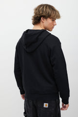 Palm Angels Black & Gold Embellished Logo Zip Hoodie