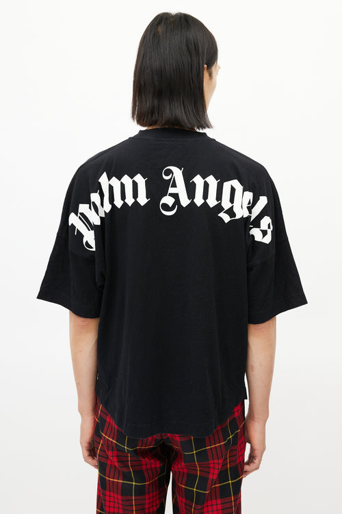 Palm Angels Black & White Oversized Logo T-Shirt