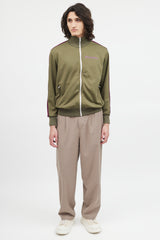 Palm Angels Green & Purple Zip Up Jacket