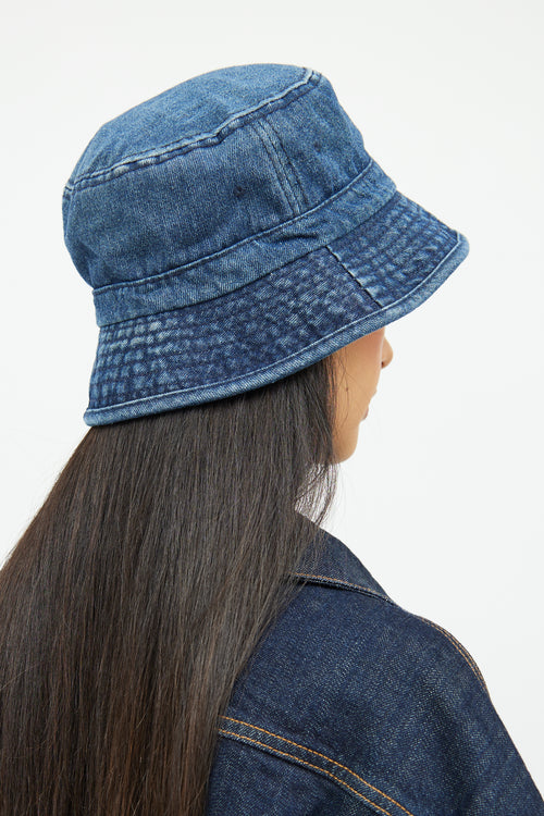 Palm Angels Dark Wash Denim Bucket Hat