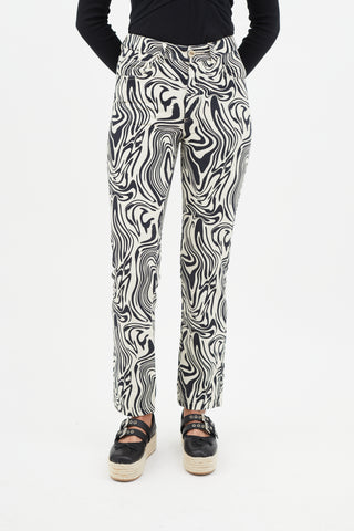 Paloma Wool Black & White Psychedelic Print Jeans
