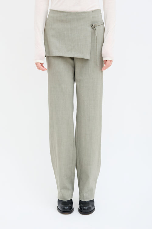 Paloma Wool Grey Wool Archive Skirt Overlay Trouser