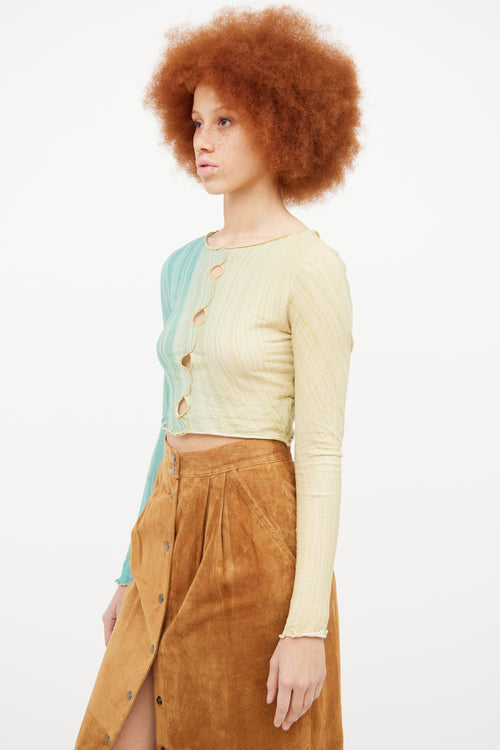 Paloma Wool Green & Blue Cut Out Top