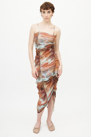 Paloma Wool Multicolour Blurry Silk Ruched Dress