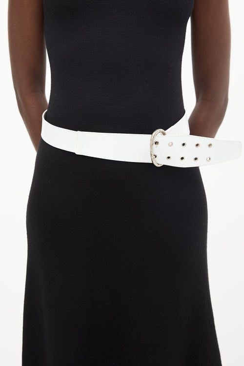 Paloma Wool White Crackled Leather Belt