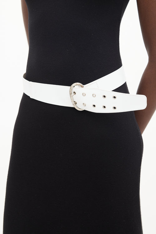 Paloma Wool White Crackled Leather Belt