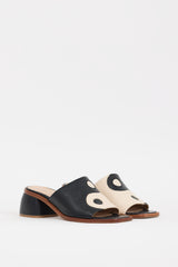 Paloma Wool Black & Cream Leather Balance Yin Yang Mule