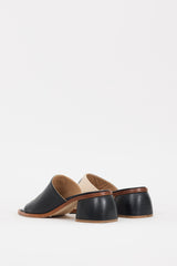 Paloma Wool Black & Cream Leather Balance Yin Yang Mule