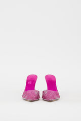 Paris Texas Fuchsia Rhinestone & PVC Hollywood Mule