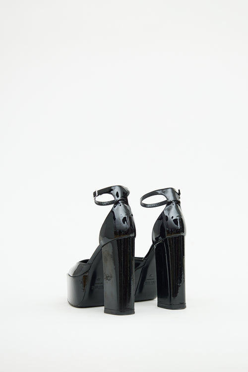 Paris Texas Black Patent Platform Heel