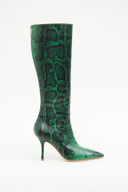 Paris Texas Green Embossed Leather Boot