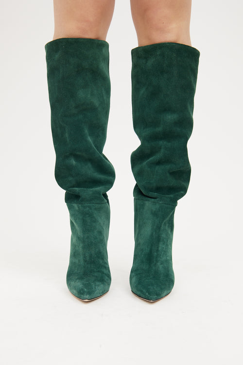 Paris Texas Green Suede High Heel Boot