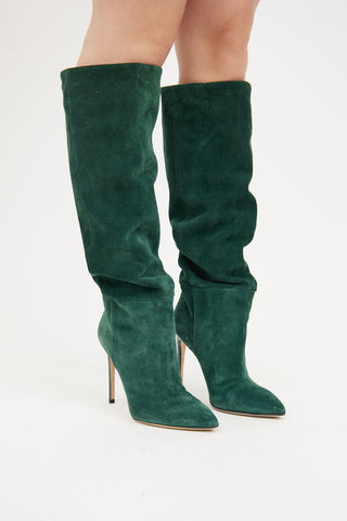 Paris Texas Green Suede High Heel Boot