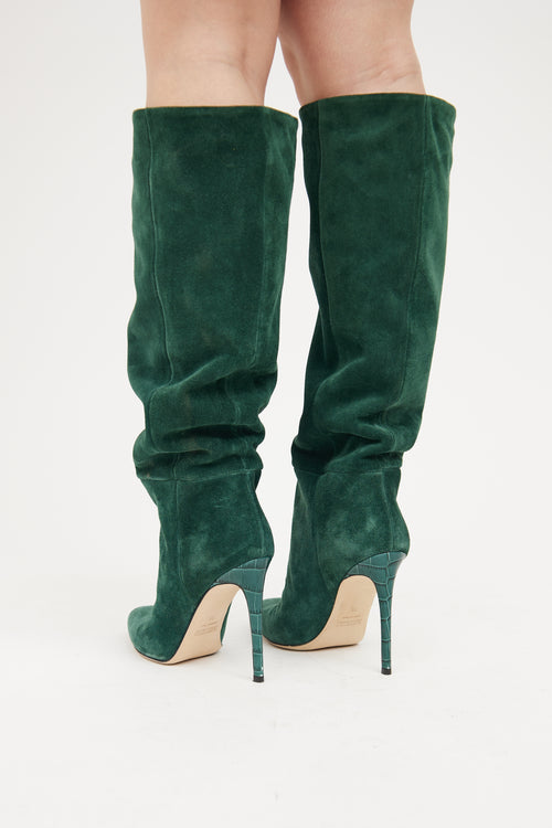 Paris Texas Green Suede High Heel Boot