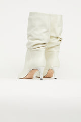 Paris Texas Cream Leather Scrunched Boot