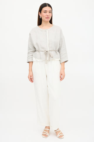 Pas De Calais Linen Cropped Jacket