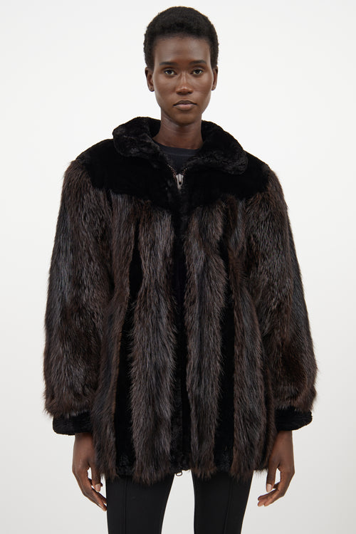 VSP Archive Black & Brown Fur Jacket