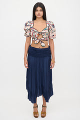 Patbo Cropped Floral Tie Top