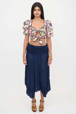 Patbo Cropped Floral Tie Top