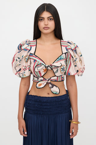 Patbo Cropped Floral Tie Top