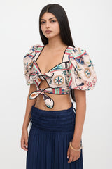 Patbo Cropped Floral Tie Top