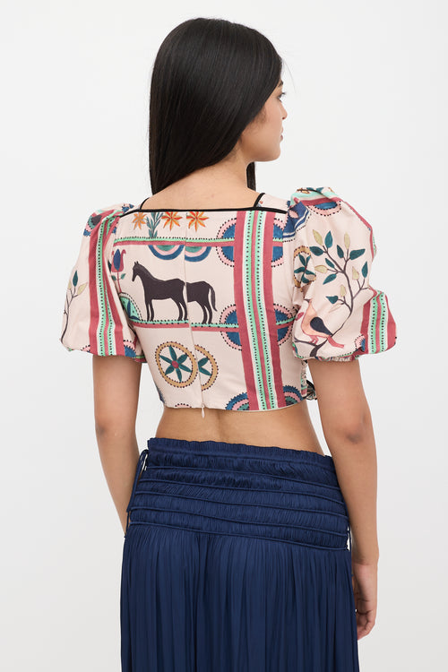 Patbo Cropped Floral Tie Top