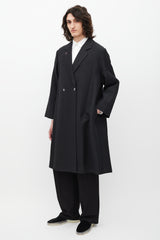 Paul Smith Black & Pink Trimmed Textured Cotton Coat